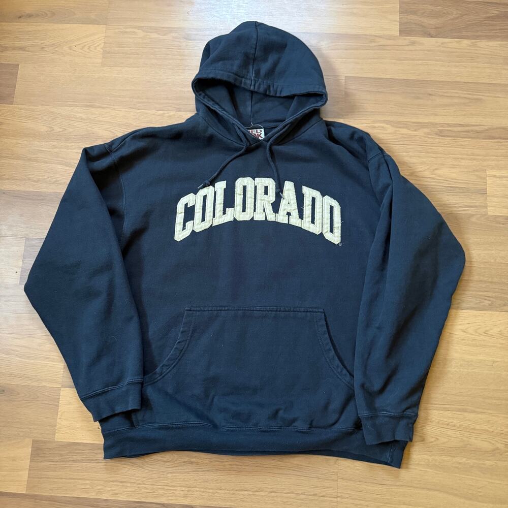 Vintage 2000's CU Buffs Colorado Buffaloes Black Gold Hoodie Sweatshirt Sz XL
